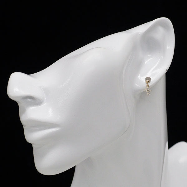K18YG ダイヤモンド ピアス 0.16ct クロス