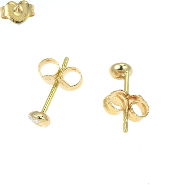 スタージュエリー K18YG ダイヤモンド ピアス 0.08ct ムーンセッティング