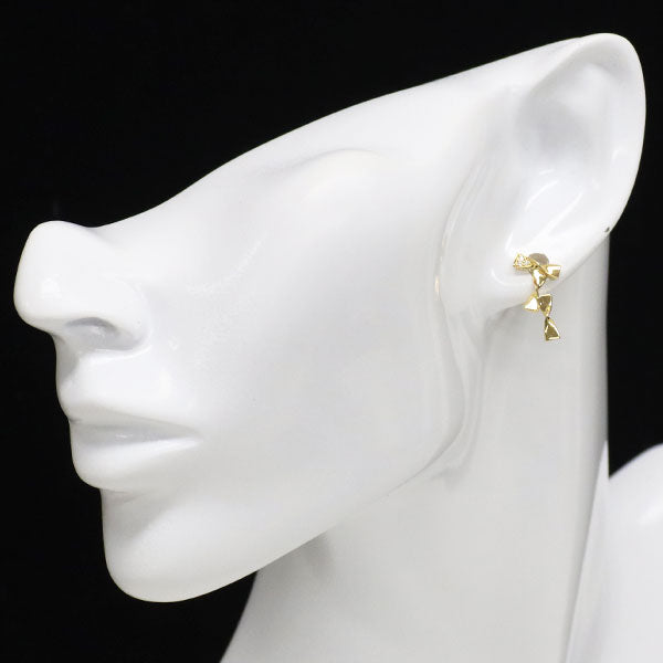 K18YG ダイヤモンド ピアス 0.024ct リボン