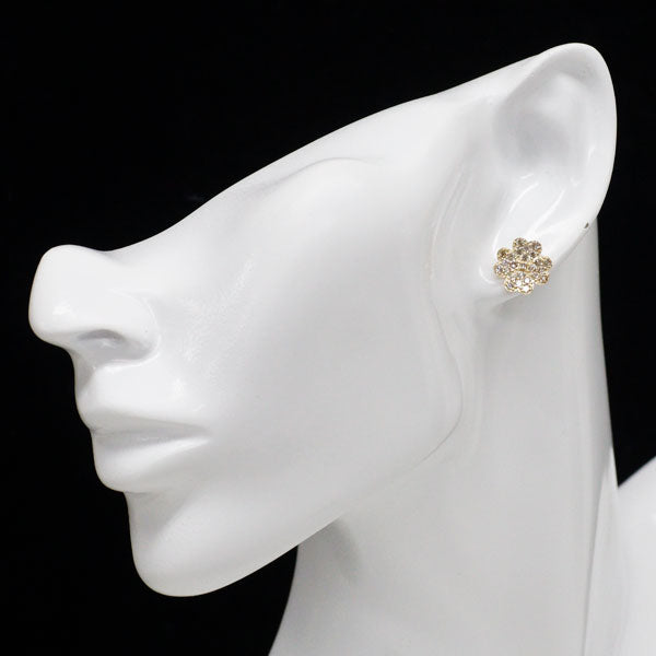 K18YG ダイヤモンド ピアス 0.94ct フラワー クローバー パヴェ