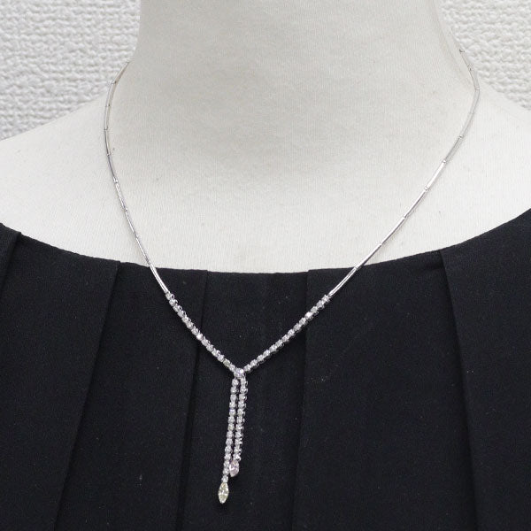 K18WG 天然ピンク ダイヤモンド ペンダントネックレス 0.196ct FP I1 D1.01ct