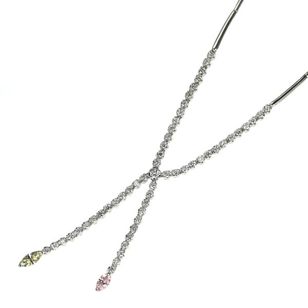 K18WG 天然ピンク ダイヤモンド ペンダントネックレス 0.196ct FP I1 D1.01ct