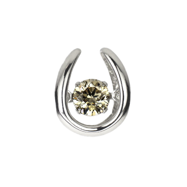 Pt900 ダイヤモンド ペンダントトップ 0.30ct ダンシングストーン 馬蹄