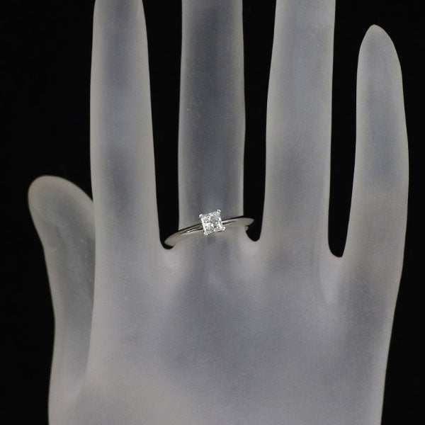 ティファニー Pt950 プリンセスカット ダイヤモンド リング 0.34ct ソリティア