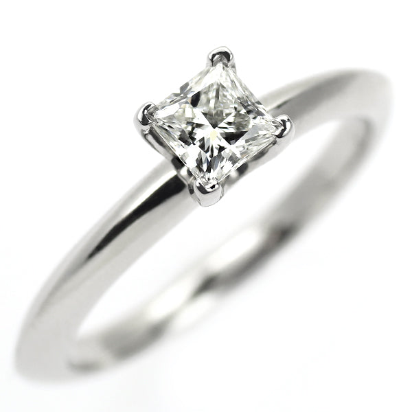 ティファニー Pt950 プリンセスカット ダイヤモンド リング 0.34ct ソリティア