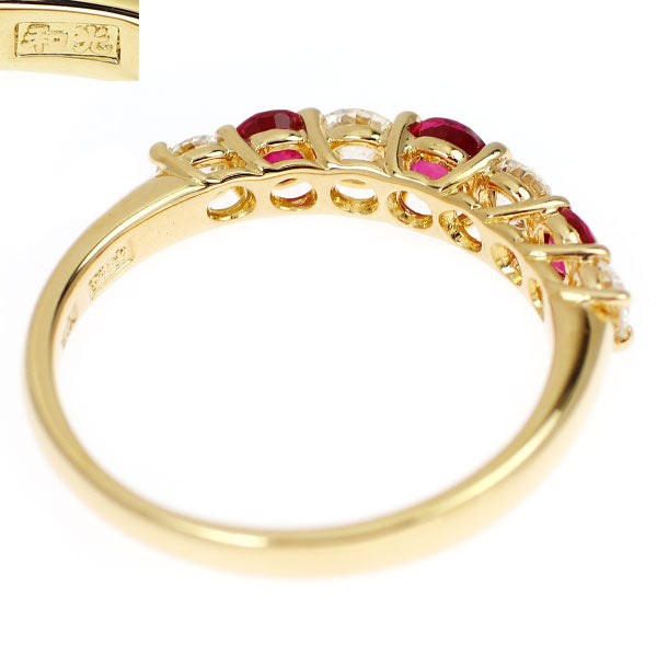 和光 K18YG ルビー ダイヤモンド リング 0.54ct D0.41ct 《セルビー銀座店》【中古】