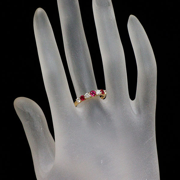 和光 K18YG ルビー ダイヤモンド リング 0.54ct D0.41ct 《セルビー銀座店》【中古】