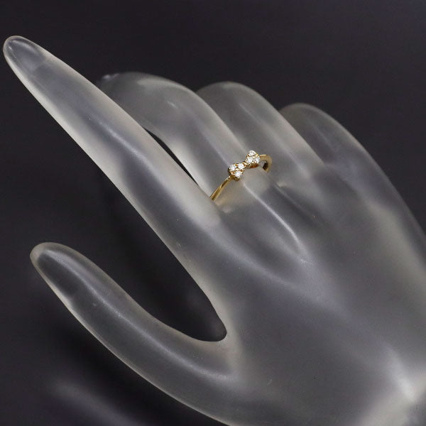 ポンテヴェキオ K18YG ダイヤモンド リング 0.09ct リボン