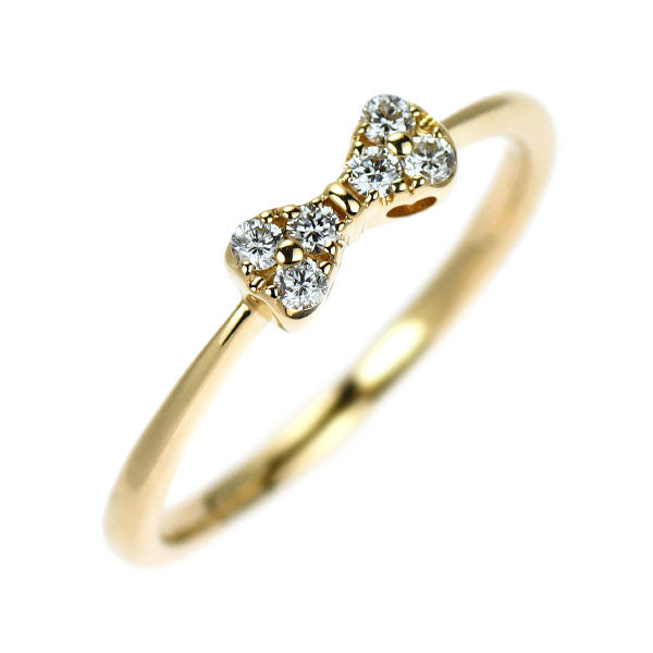 ポンテヴェキオ K18YG ダイヤモンド リング 0.09ct リボン