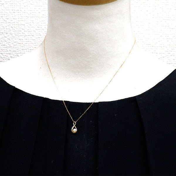 ヴァンドーム青山 K18YG アコヤベビーパール ダイヤモンド ペンダント