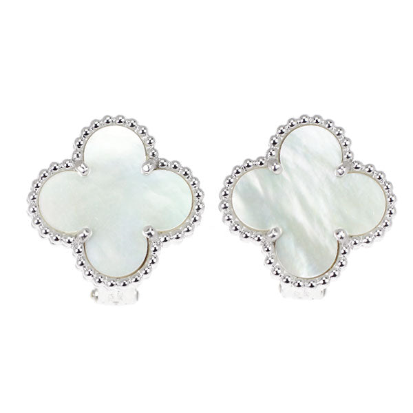 ヴァンクリーフ＆アーペル K18WG マザーオブパール/シェル ピアス