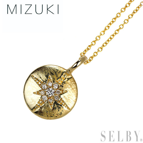 【ゆりり様】MIZUKI クレセントムーン ネックレス K14YG MIZUKI K14YG ダイヤモンド ペンダントネックレス リバーシブル