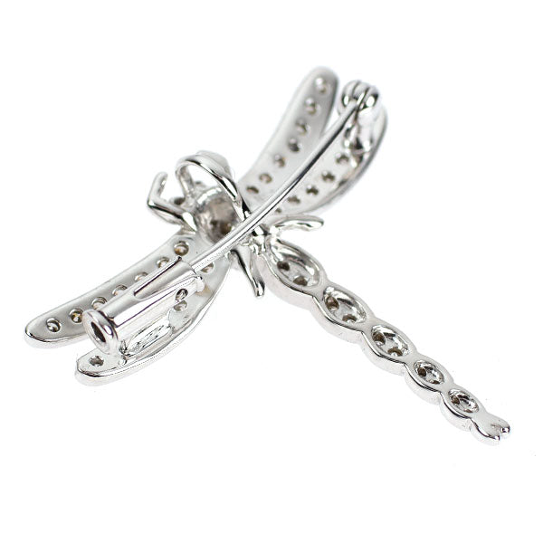 K18WG/ K14WG ダイヤモンド ブローチ 兼ペンダントトップ 0.50ct トンボ