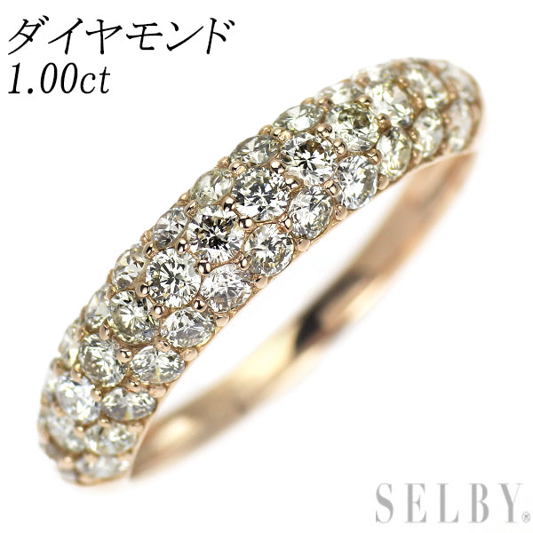 K18PG ダイヤモンド リング 1.00ct パヴェ