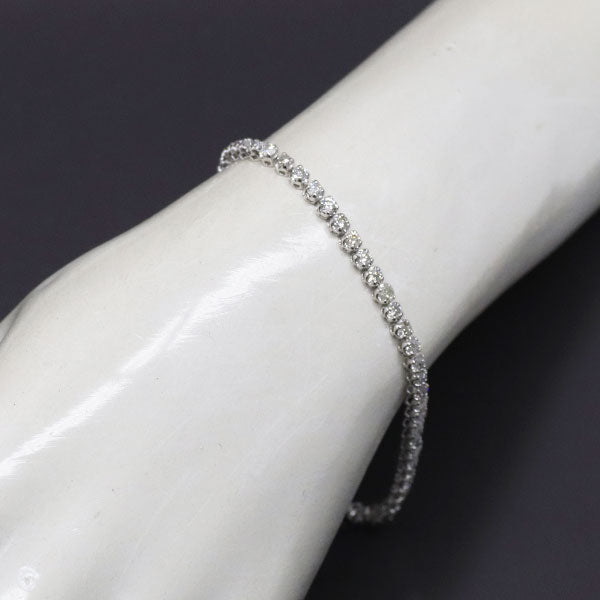 K18WG ダイヤモンド ブレスレット 3.00ct テニス