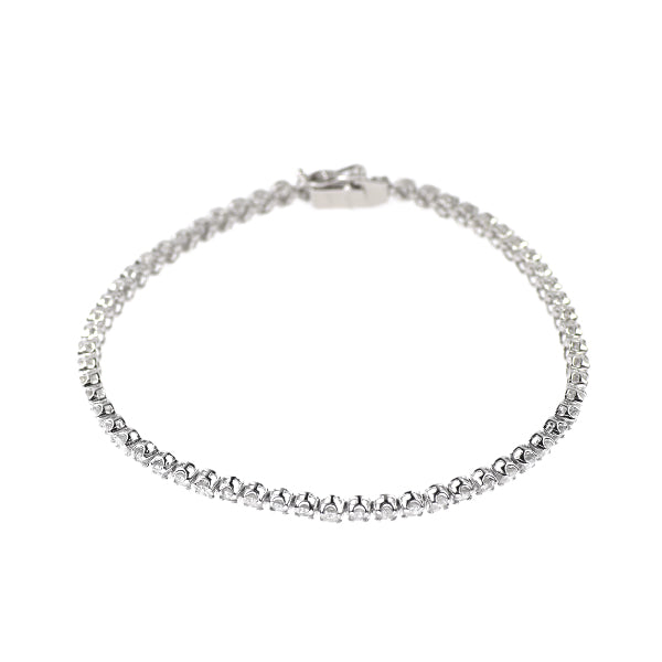 K18WG ダイヤモンド ブレスレット 3.00ct テニス