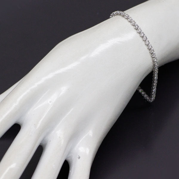 K18WG ダイヤモンド テニス ブレスレット 3.00ct