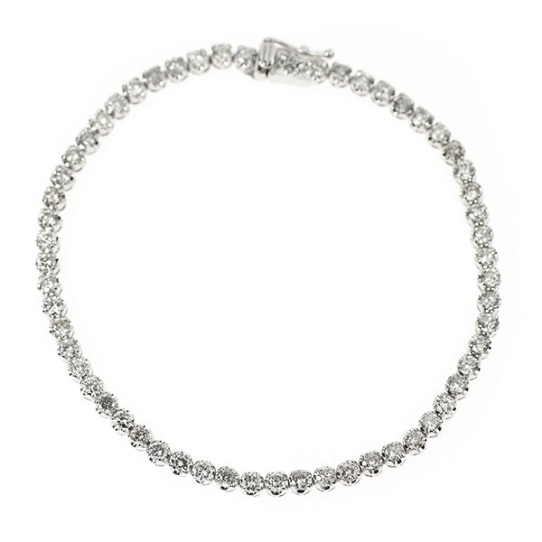 K18WG ダイヤモンド テニス ブレスレット 3.00ct