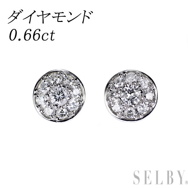 Pt850 ダイヤモンド ピアス 0.66ct