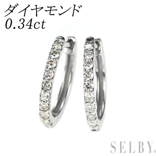pt900 ダイヤモンドフープピアス　1ct Pt900 ダイヤモンド フープ ピアス 0.34ct — セルビーオンラインストア
