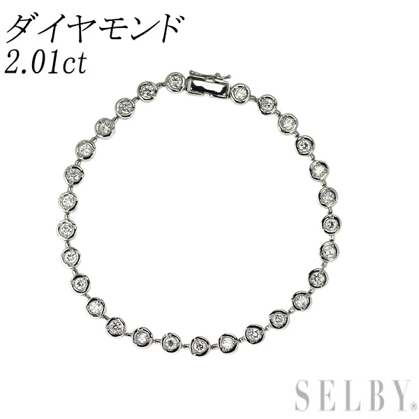 Pt850 ダイヤモンド テニス ブレスレット 2.01ct