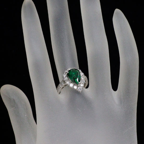 Pt950 ツァボライト ダイヤモンド リング 3.73ct D1.19ct