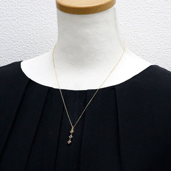 K18YG/WG/PG ダイヤモンド ペンダントネックレス 0.46ct  ミステリーセッティング