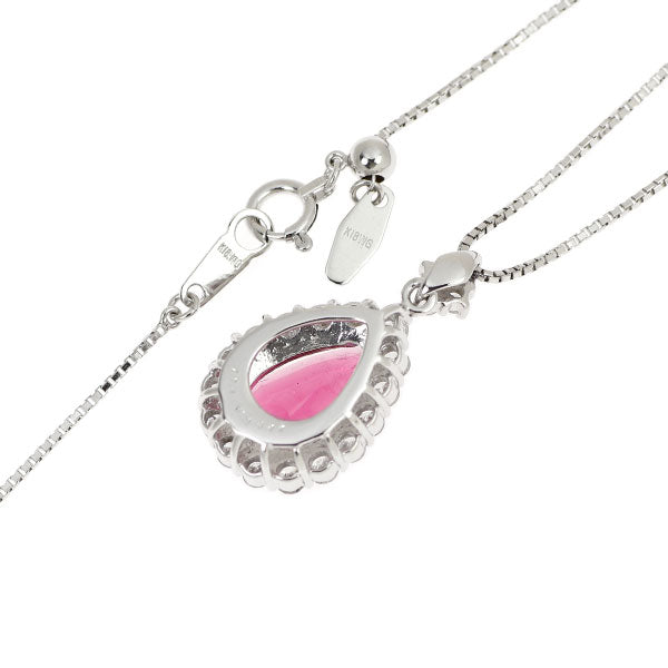K18WG ルベライト ダイヤモンド ペンダントネックレス 1.78ct D0.65ct