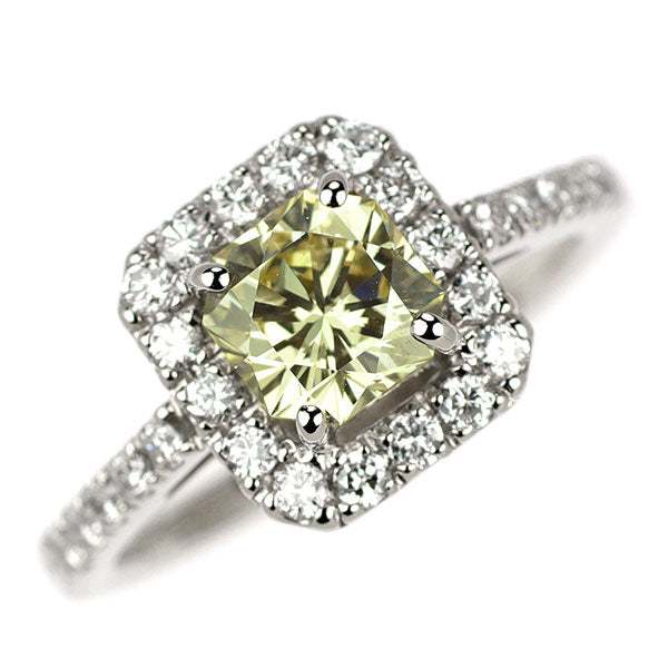 Pt900 フランダースカット ダイヤモンド リング 1.005ct LY VS1 D0.40ct