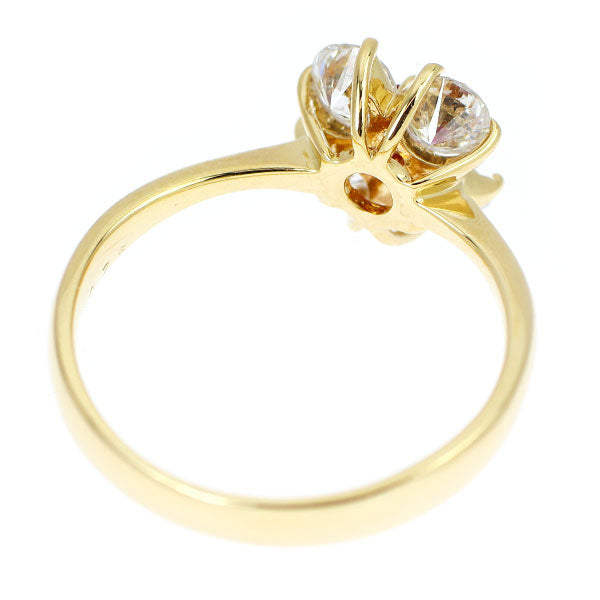 K18YG ルビー ダイヤモンド リング 0.15ct D0.75ct フラワー
