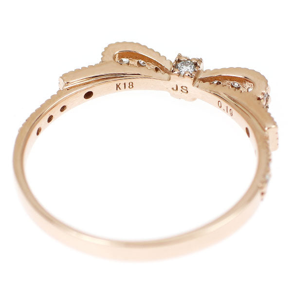 ジル・スチュアート K18PG ダイヤモンド リング 0.19ct リボン