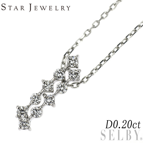 スタージュエリー Pt950 ダイヤモンド ペンダントネックレス 0.20ct