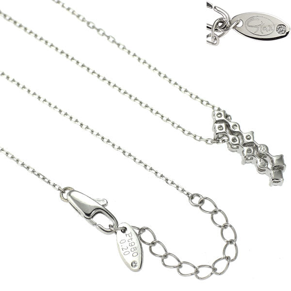 スタージュエリー Pt950 ダイヤモンド ペンダントネックレス 0.20ct