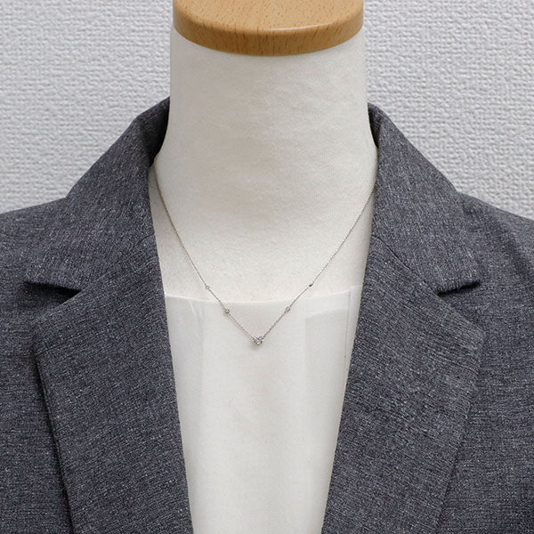 スタージュエリー Pt950 ハートシェイプ ダイヤモンド ペンダントネックレス 0.14ct