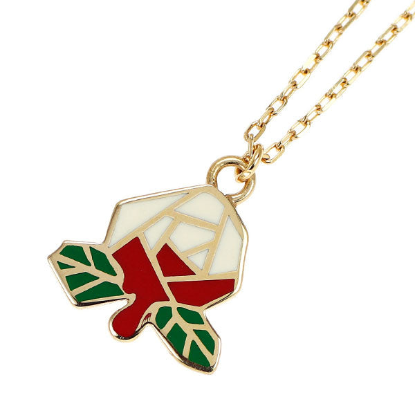 ディズニー/Q-pot エナメル/ K10YG ペンダントネックレス 薔薇