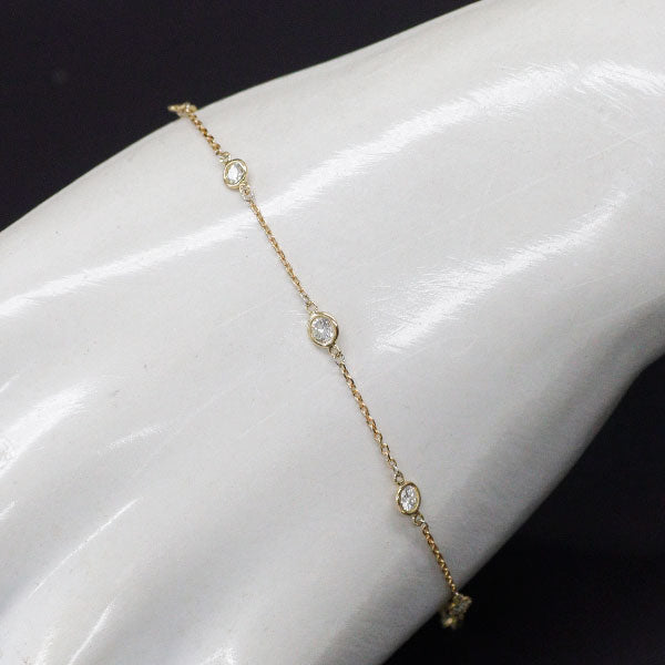 K18YG ダイヤモンド ステーション ブレスレット 0.33ct