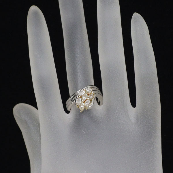 Pt900/ K18YG マーキス ダイヤモンド リング 1.03ct