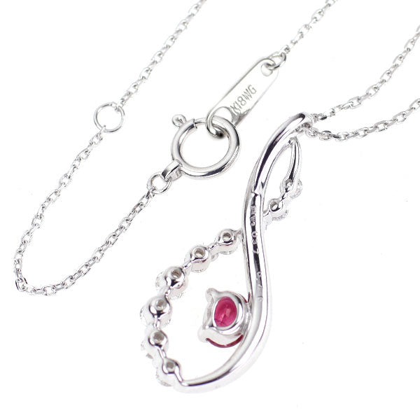 K18WG ルビー ダイヤモンド ペンダントネックレス 0.37ct D0.40ct