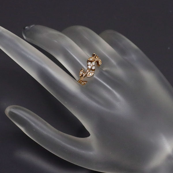 K18PG ダイヤモンド リング 0.13ct 植物
