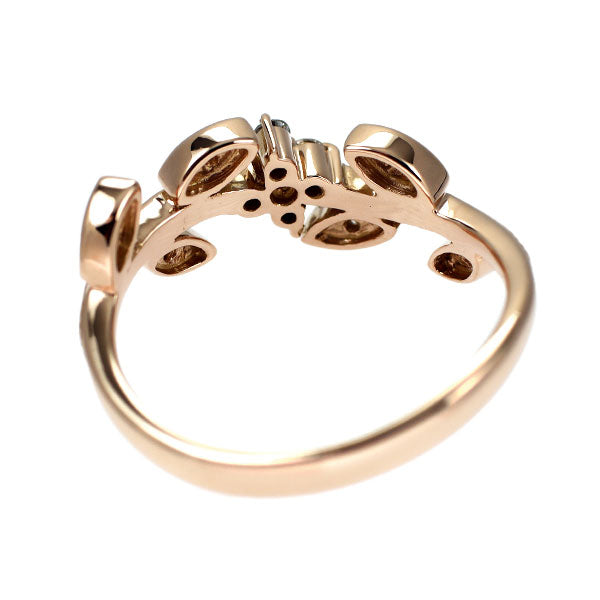 K18PG ダイヤモンド リング 0.13ct 植物