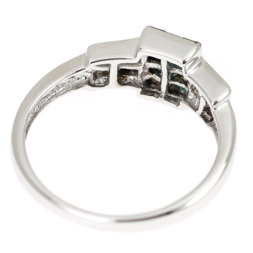 K18WG トリートアイスブルー/カラーレス ダイヤモンド リング 0.50ct
