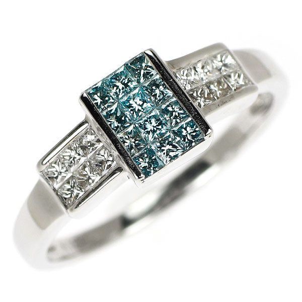 ダイヤモンド／トリートダイヤモンド　K18 リング K18WG トリートアイスブルー/カラーレス ダイヤモンド リング 0.50ct