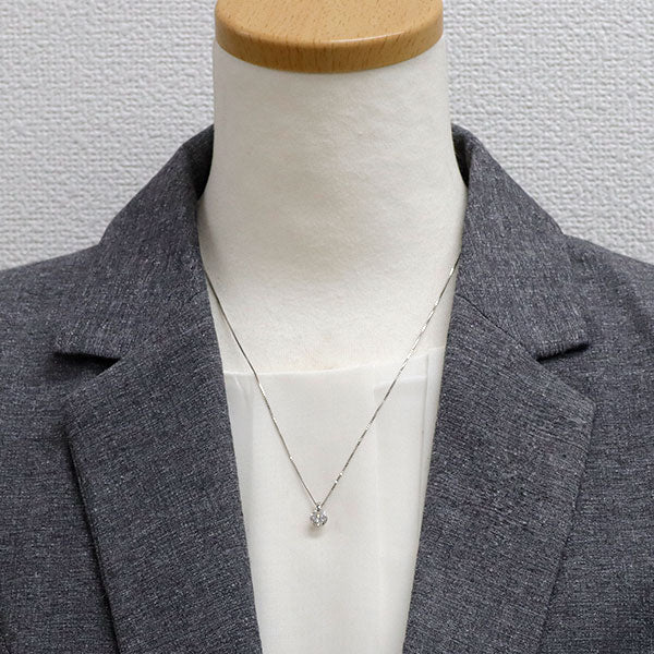 Pt900/ Pt850 ダイヤモンド ペンダントネックレス 1.224ct  一点留め