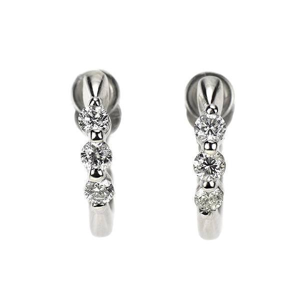 Pt900 ダイヤモンド フープ イヤリング 0.30ct
