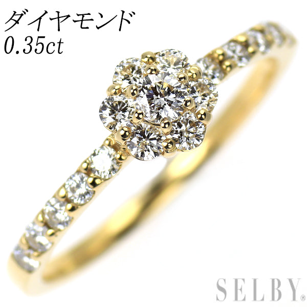 K18YG ダイヤモンド リング 0.35ct  フラワー