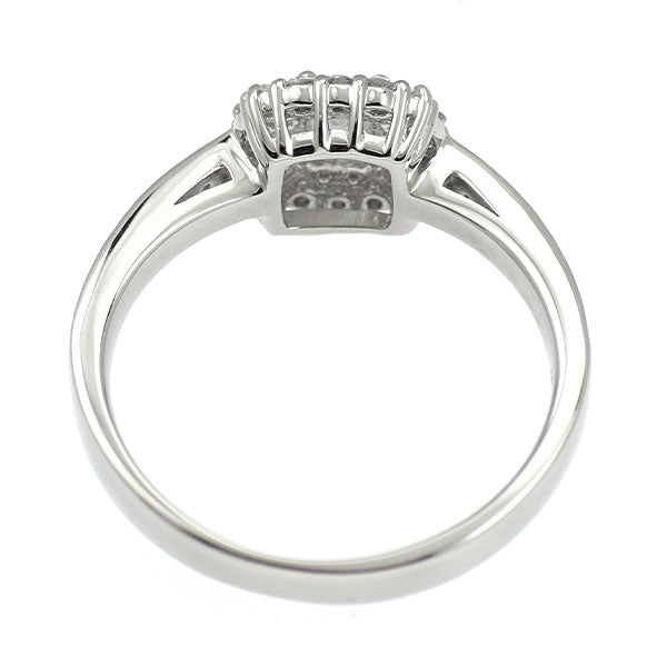 Pt900 スクエアカット ダイヤモンド リング 0.22ct D0.36ct