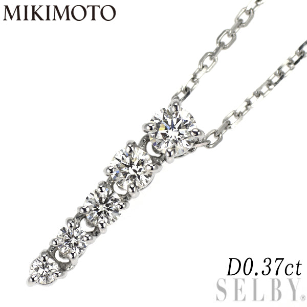 ミキモト K18WG ダイヤモンド ペンダントネックレス 0.37ct