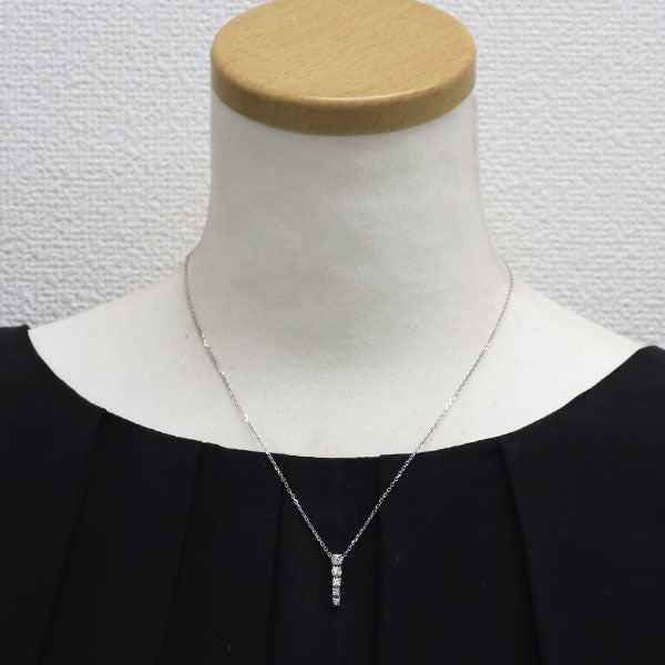 ミキモト K18WG ダイヤモンド ペンダントネックレス 0.37ct