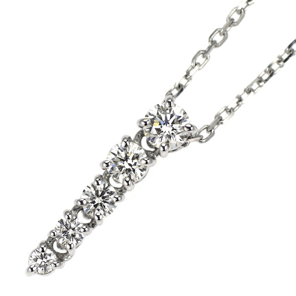 ミキモト K18WG ダイヤモンド ペンダントネックレス 0.37ct