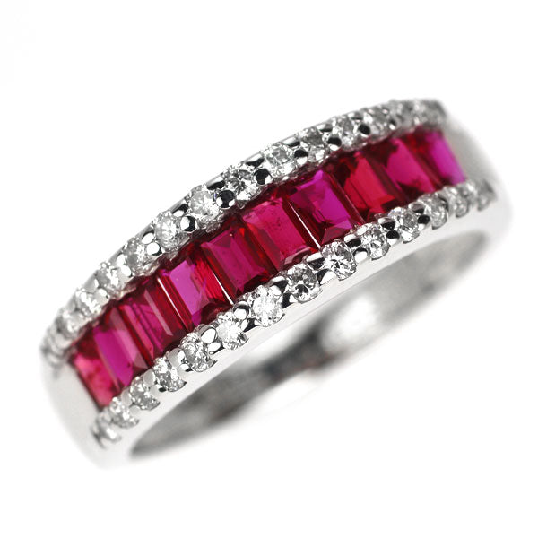 Pt950 ルビー ダイヤモンド リング 0.93ct D0.30ct